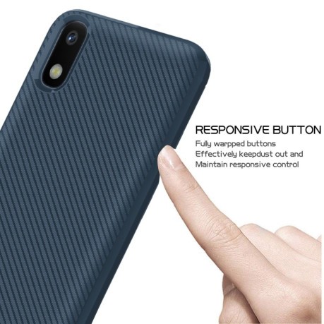 Противоударный чехол Carbon Fiber Texture на Xiaomi Redmi 9A - синий