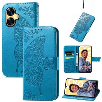 Чохол-книжка Butterfly Love Flower Embossed для Realme C55 - синій