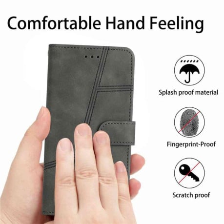 Чехол-книжка Stitching Skin Feel на Xiaomi Redmi 15C 5G / 4G EU 173mm - серый