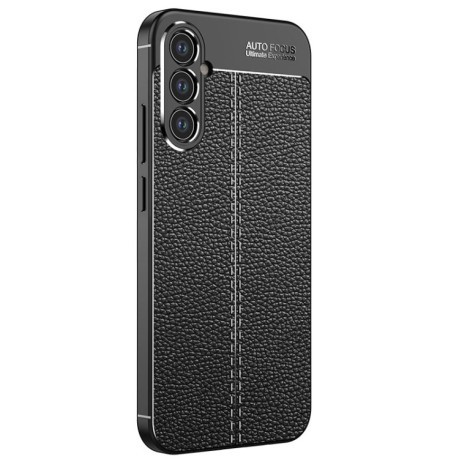 Противоударный чехол Litchi Texture на Samsung Galaxy A34 - черный
