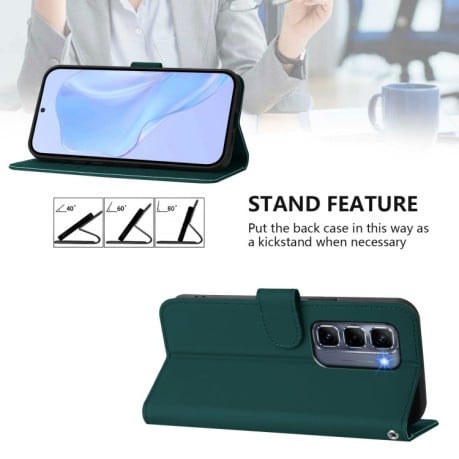 Чехол-книжка Skin Feel Solid Color Leather для Infinix Hot 50 Pro+ - зеленый
