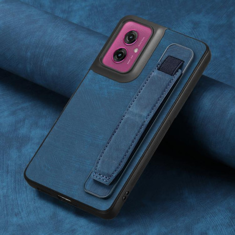 Протиударний чохол Retro Wristband Holder Leather Back для Motorola Moto G55 - синій