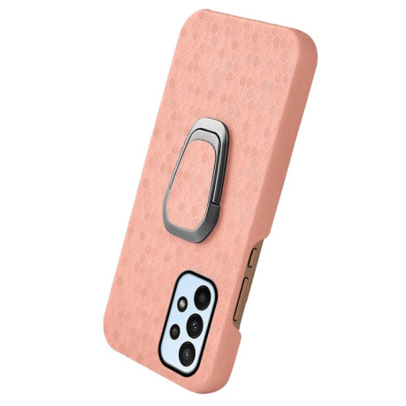 Противоударный чехол Honeycomb Ring Holder для Samsung Galaxy A23 4G - розовый