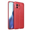 Противоударный чехол Litchi Texture на  Xiaomi Mi 11 ultra - красный