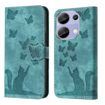 Чохол-книжка Cat Embossing Pattern на Xiaomi Redmi Note 14S/ 13 Pro 4G / POCO M6 Pro 4G - блакитний