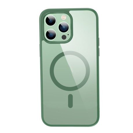 Противоударный чехол Crystal Clear Series (Magsafe) для iPhone 14/13 - зеленый