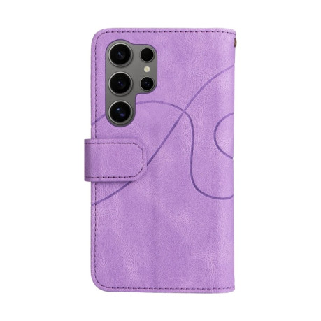 Чехол-книжка Dual-color 9 Card Slots Zipper Wallet Leather для Samsung Galaxy S25 Ultra 5G - фиолетовый