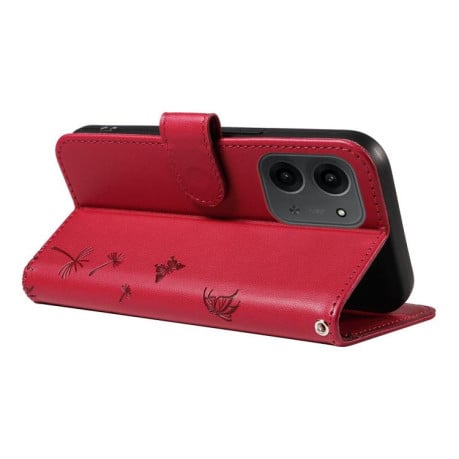 Чехол-книжка Dandelion Embossed Pattern Flip Leather на Xiaomi Redmi 15C 5G / 4G EU 173mm - красный