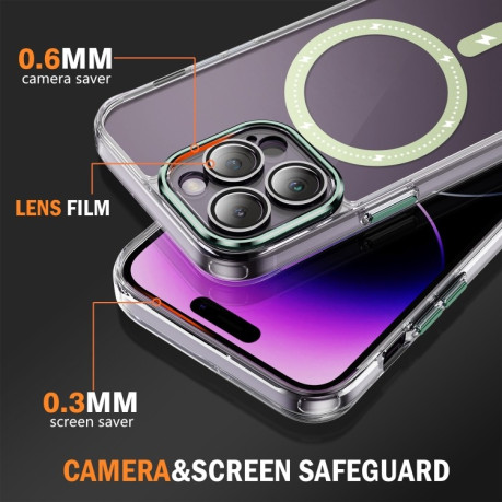 Чехол Clear Case MagSafe Simple Magnetiс для iPhone 15 Pro - зеленый