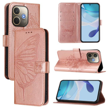 Чехол-книжка с тиснением “бабочки” и магнитным хлястиком на OPPO A5 Pro 5G Global - золото