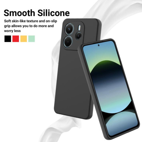Силиконовый чехол Solid Color Liquid Silicone на Xiaomi Redmi Note 14 4G 164.84mm - черный
