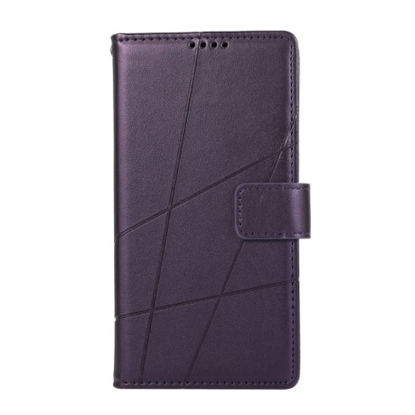 Чохол-книжка протиударна PU Genuine Leather Texture Embossed Line для Realme 12 5G - фіолетовий