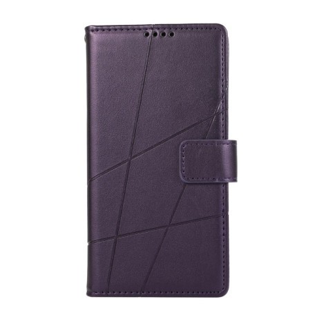 Чехол-книжка протиударний PU Genuine Leather Texture Embossed Line для Samsung Galaxy A05 - фиолетовый