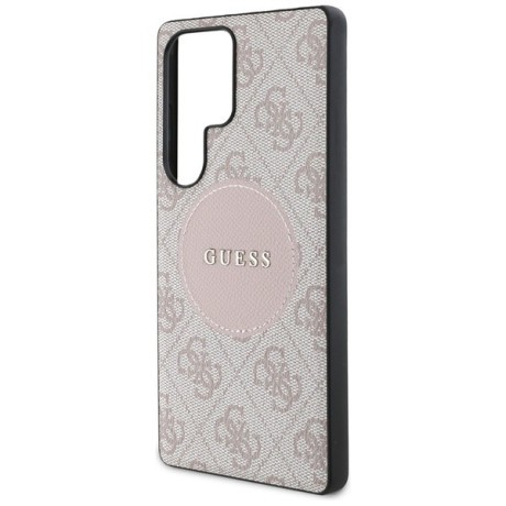 Оригінальний чохол Guess 4G Round Patch Classic Logo MagSafe для Samsung Galaxy S25 Ultra - Pink