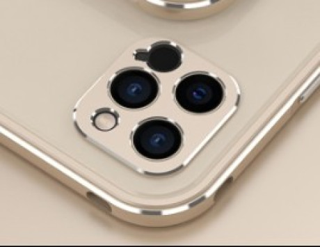 Защитная рамка  на заднюю камеру для iPhone 12 -  золотая