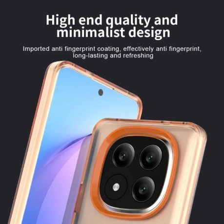 Противоударный чехол MagSafe Holder PC Hybrid для Xiaomi Redmi Note 14 Pro+ 5G - оранжевый