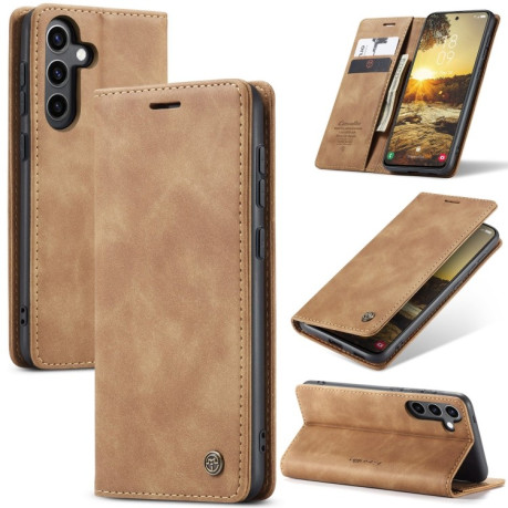 Чохол-книжка CaseMe-013 Multifunctional для Samsung Galaxy S24 FE 5G - коричневий