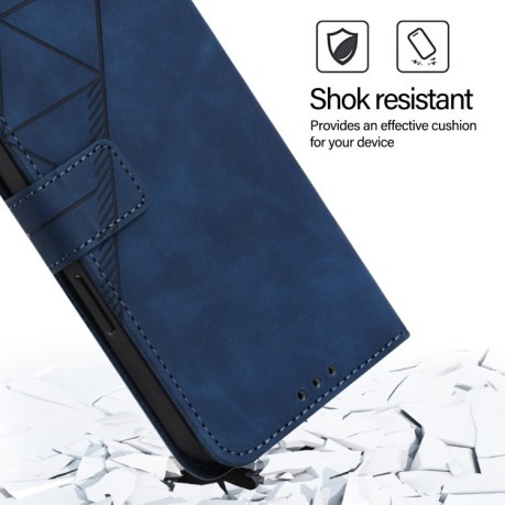 Чохол-книжка Crossbody 3D Embossed Flip Leather на Xiaomi 14T Pro - синій