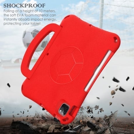 Противоударный чехол Handle Football Shaped EVA Shockproof для iPad Pro 11 2024 - красный