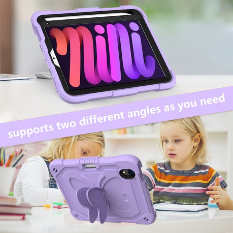 Противоударный чехол Butterfly Pure Color для iPad mini 6 - фиолетовый