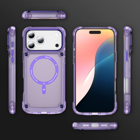 Противоударный чехол Skin Feel TPU + PC MagSafe Magnetic для iPhone 17 Pro Max - фиолетовый