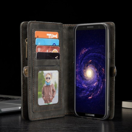 Кожаный чехол- кошелек CaseMe на Samsung Galaxy S8/G950 Crazy Horse Texture -черный