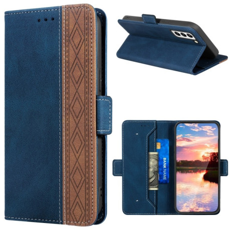 Чехол-книжка Stitching Side-Magnetic RFID для Samsung Galaxy S23 5G - синий