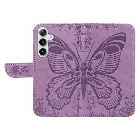 Чохол-книжка Swallowtail Butterfly Embossed Leather  для Samsung Galaxy S25+ / S24+ 5G - фіолетовий