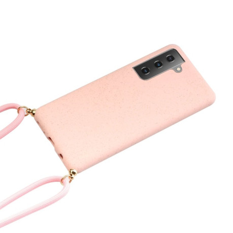 Противоударный чехол Wheat Straw Material на Samsung Galaxy S21 Plus - розовый