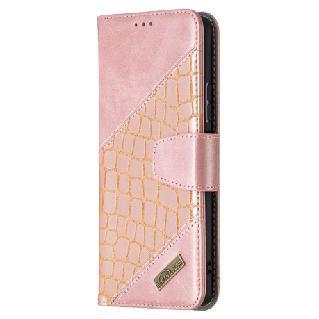 Чехол-книжка Matching Color Crocodile Texture на Xiaomi Redmi Note 10 Pro - розовое золото