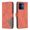 Чехол-книжка Rhombus Texture для OPPO Reno13 F/Reno13 FS - коричневый