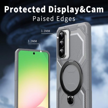 Противоударный чехол Frosted MagSafe Holder для Samsung Galaxy A56 5G - серый