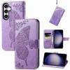 Чохол-книжка Butterfly Love Flower Embossed для Samsung Galaxy S23 FE 5G - фіолетовий