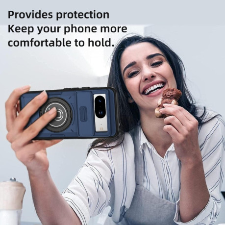 Протиударний чохол Sliding Camshield Magsafe Holder для Google Pixel 8a - синій