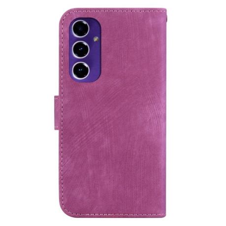 Чехол-книжка Little Tiger Embossed Leather на Samsung Galaxy S24 FE 5G - пурпурно-красный