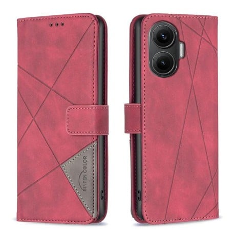 Чехол-книжка Rhombus Texture для Xiaomi Poco F7 5G - красный