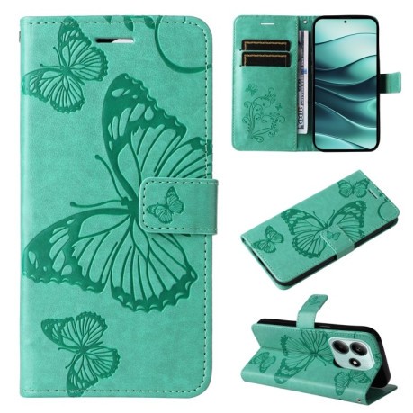 Чохол-книжка Embossed Butterfly для Xiaomi Redmi Note 14 5G/Poco M7 Pro 5G - зелений