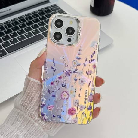 Чохол Electroplating Laser Flower Texture для iPhone 16 Pro - Flower