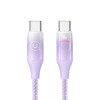 Кабель USAMS US-SJ640 1.2m Type-C to Type-C PD100W Fast Charging Cable with Colorful Light - фиолетовый