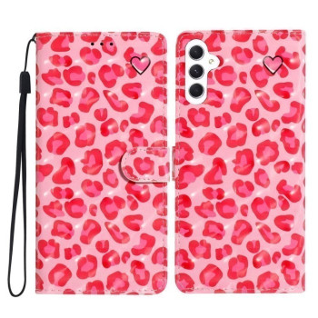 Чехол-книжка 3D Painting для Samsung Galaxy A56 5G - Pink Leopard Print