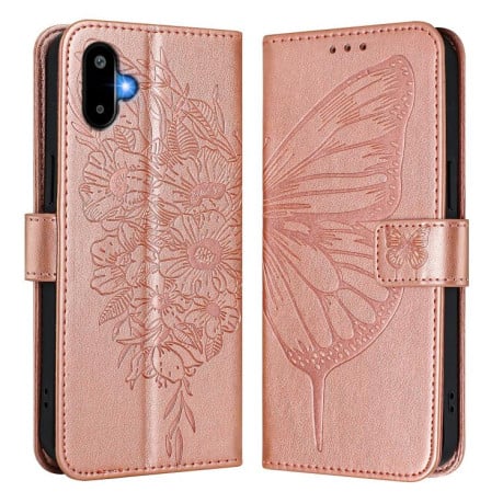Чехол-книжка Embossed Butterfly для Samsung Galaxy M06 5G - золото
