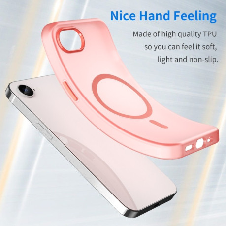 Противоударный чехол MagSafe Frosted Translucent TPU + PC для iPhone 16e - красный