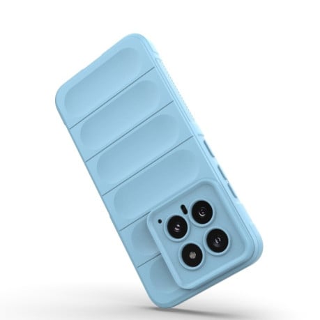 Силиконовый чехол Magic Flannel для Xiaomi 14 5G - голубой