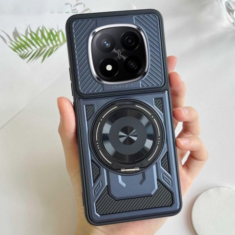 Ударозащитный чехол Armor Rotating Holder MagSafe на Xiaomi Redmi Note 14 Pro 4G Global - синий