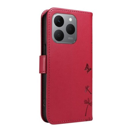 Чехол-книжка с тиснением Dandelion и магнитным хлястиком для Realme 15T 5G — красный