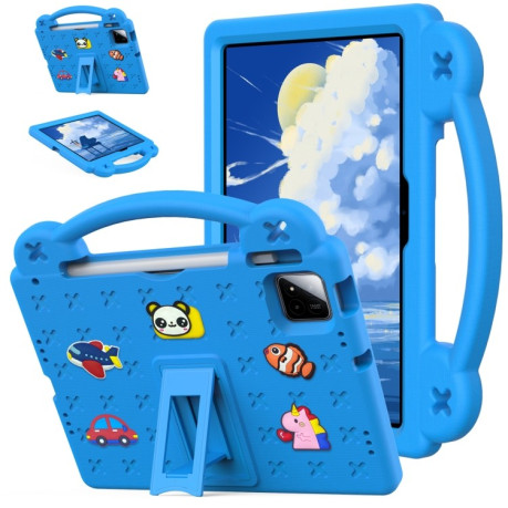 Противоударный чехол EVA Handle Kickstand Children для Xiaomi Pad 7 / 7 Pro 2024 - голубой