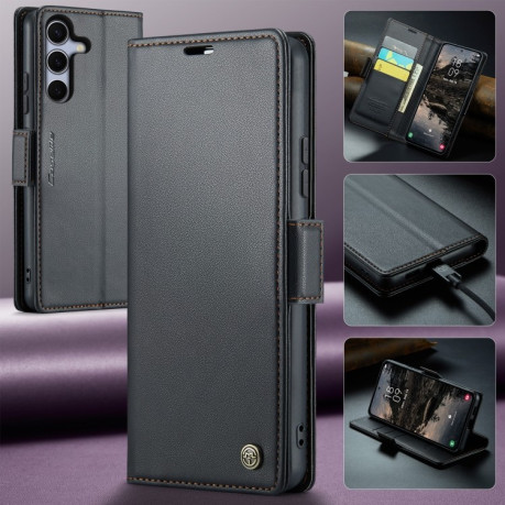 Чохол-книжка CaseMe 023 Butterfly Buckle Litchi RFID Anti-theft Leather  для Samsung Galaxy S25+ 5G - чорний