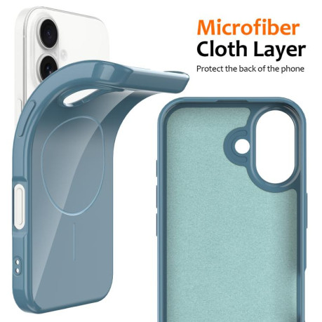 Противоударный чехол Glossy TPU Shockproof MagSafe на iPhone 17 - синий