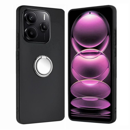 Противоударный чехол Matte with Ring Holder для Xiaomi Redmi Note 14 4G 164.48mm - серебристый
