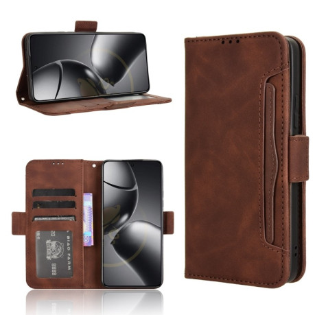 Чехол-книжка Skin Feel Calf на Xiaomi 14T - коричневый
